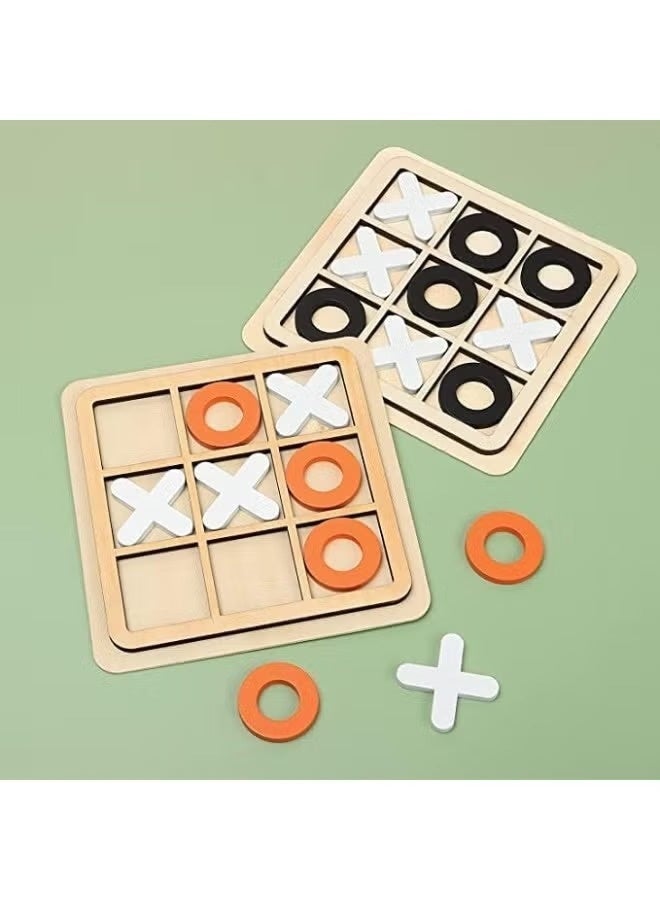 Xpert Wooden Board Tic Tac Toe Game XO Table Toy Classical Family Children Puzzle Game Educational Toys, (ASSORTED 1 PIECE) - Image 5
